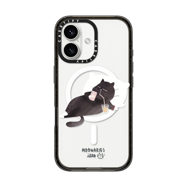 moonariesillo x CASETiFY iPhone 16 ケース ブラック インパクトケース MagSafe対応 Life after work by Moonaries illo