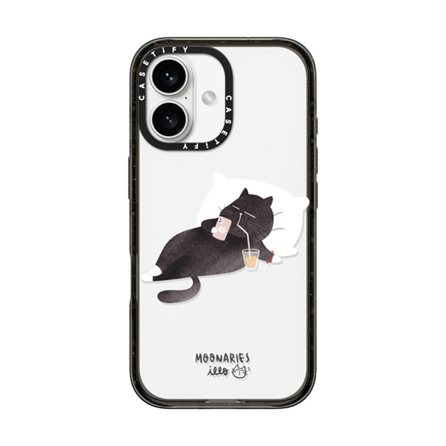moonariesillo x CASETiFY iPhone 16 ケース ブラック インパクトケース Life after work by Moonaries illo