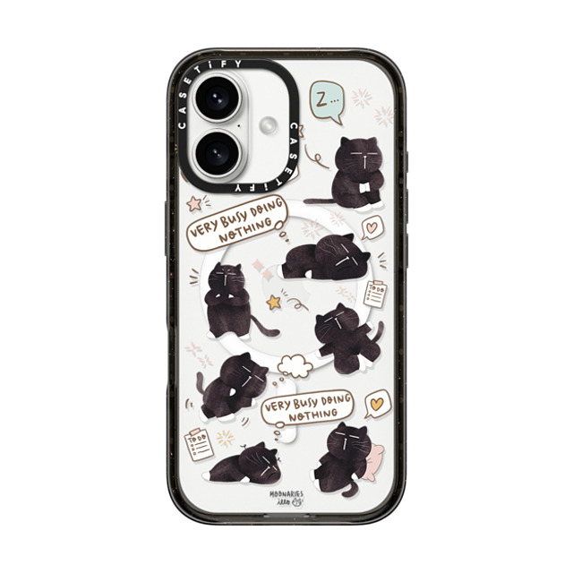 moonariesillo x CASETiFY iPhone 16 Case Cat,Animal Black インパクトケース MagSafe対応 Very busy doing nothing pattern case by Moonaries illo Mother's Day moonariesillo x CASETiFY iPhone 16 Case Cat,Animal Black インパクトケース MagSafe対応 Very busy doing nothing pattern case by Moonaries illo Mother's Day