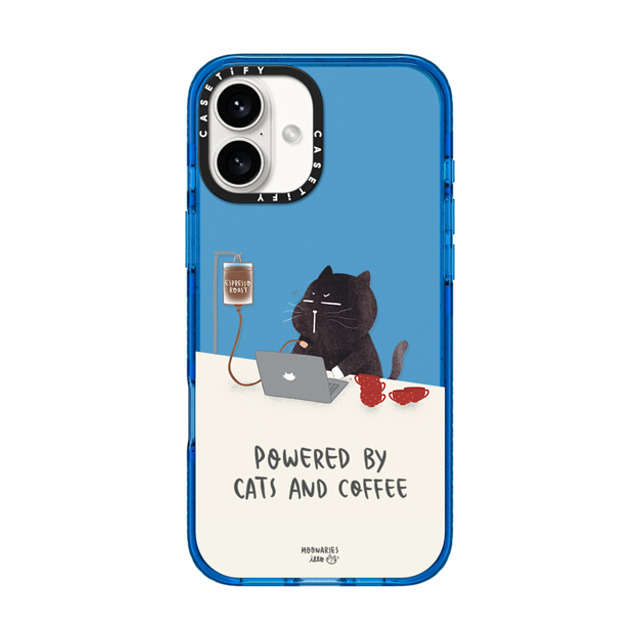 moonariesillo x CASETiFY iPhone 16 Plus Case Cat,Animal スカイブルー インパクトケース Powered by cats and coffee by Moonaries illo Father's Day moonariesillo x CASETiFY iPhone 16 Plus Case Cat,Animal スカイブルー インパクトケース Powered by cats and coffee by Moonaries illo Father's Day