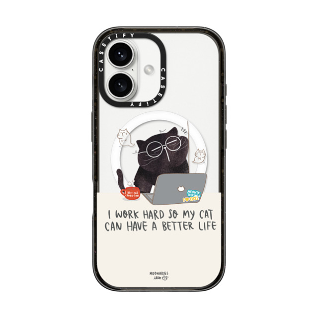 moonariesillo x CASETiFY iPhone 16 ケース ブラック インパクトケース MagSafe対応 I work hard so my cat can have a better life Father's Day moonariesillo x CASETiFY iPhone 16 ケース ブラック インパクトケース MagSafe対応 I work hard so my cat can have a better life Father's Day