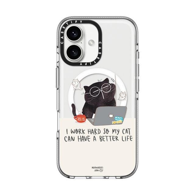 moonariesillo x CASETiFY iPhone 16 ケース クリア クリア ケース MagSafe対応 I work hard so my cat can have a better life Father's Day moonariesillo x CASETiFY iPhone 16 ケース クリア クリア ケース MagSafe対応 I work hard so my cat can have a better life Father's Day