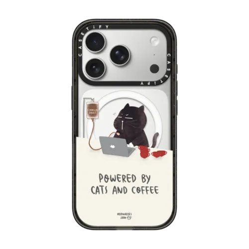iPhone 17 Pro - Powered by cats and coffee by Moonaries illo