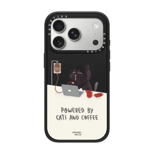 iPhone 17 Pro - Powered by cats and coffee by Moonaries illo