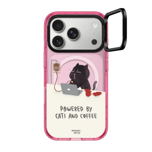 iPhone 17 Pro - Powered by cats and coffee by Moonaries illo