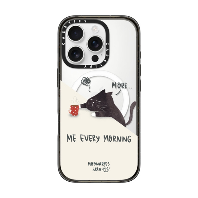 moonariesillo x CASETiFY iPhone 16 Pro ケース ブラック インパクトケース MagSafe対応 Me every morning by Moonaries illo