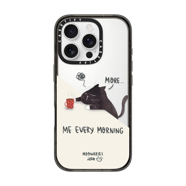 moonariesillo x CASETiFY iPhone 16 Pro ケース ブラック インパクトケース Me every morning by Moonaries illo