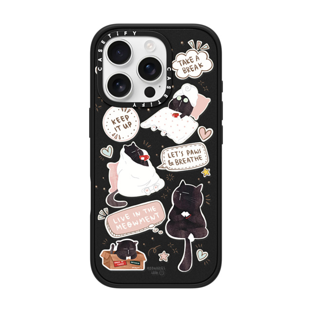 moonariesillo x CASETiFY iPhone 16 Pro ケース マットブラック インパクトケース MagSafe対応 Self care is health care sticker case by Moonaries illo