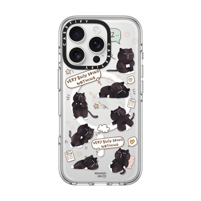 moonariesillo x CASETiFY iPhone 16 Pro ケース クリア クリア ケース MagSafe対応 Very busy doing nothing pattern case by Moonaries illo