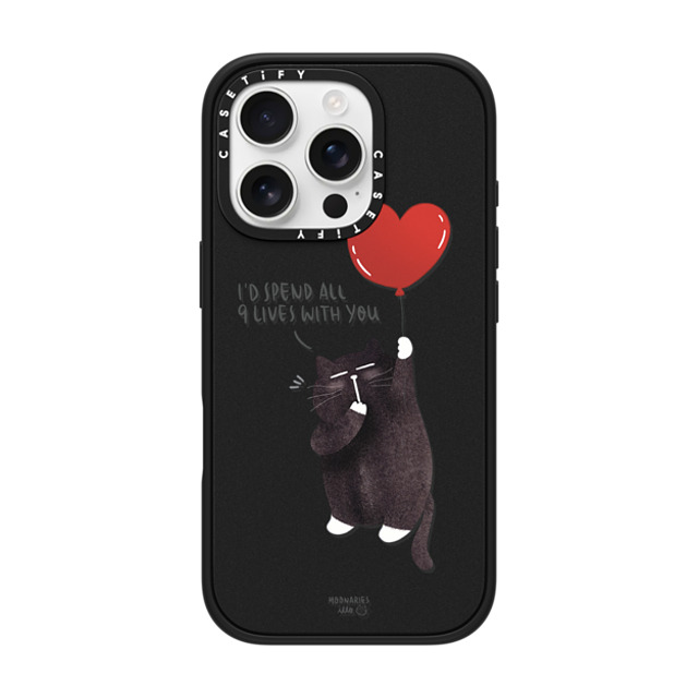 moonariesillo x CASETiFY iPhone 16 Pro ケース マットブラック インパクトケース MagSafe対応 I'd spend all 9 lives with you by Moonaries illo