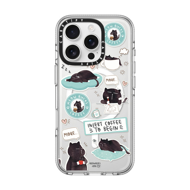 moonariesillo x CASETiFY iPhone 16 Pro ケース クリア クリア ケース MagSafe対応 Insert coffee to begin sticker case by Moonaries illo