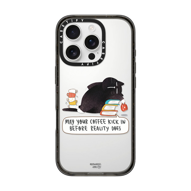 moonariesillo x CASETiFY iPhone 16 Pro ケース ブラック インパクトケース May your coffee kick in before reality does Back to School moonariesillo x CASETiFY iPhone 16 Pro ケース ブラック インパクトケース May your coffee kick in before reality does Back to School