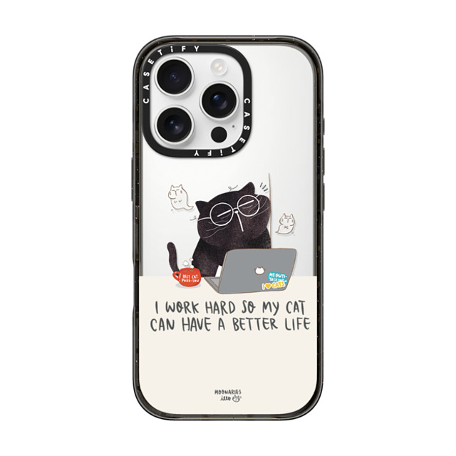 moonariesillo x CASETiFY iPhone 16 Pro Case Black インパクトケース I work hard so my cat can have a better life Mother's Day moonariesillo x CASETiFY iPhone 16 Pro Case Black インパクトケース I work hard so my cat can have a better life Mother's Day
