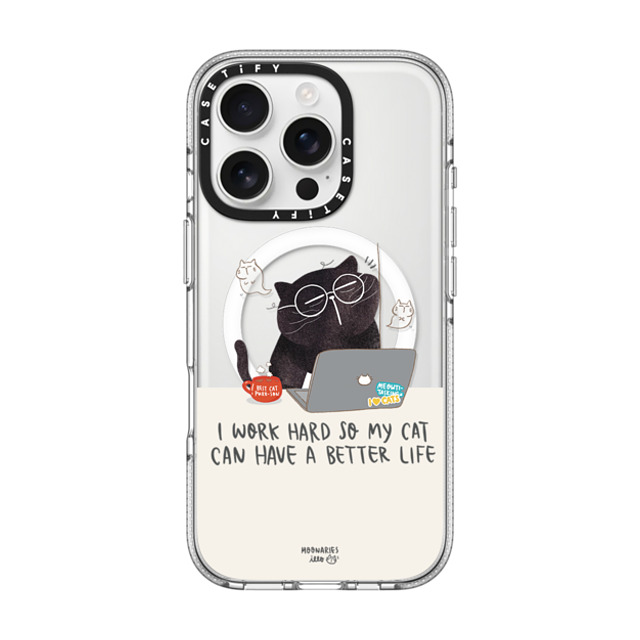 moonariesillo x CASETiFY iPhone 16 Pro Case クリア クリア ケース MagSafe対応 I work hard so my cat can have a better life Mother's Day moonariesillo x CASETiFY iPhone 16 Pro Case クリア クリア ケース MagSafe対応 I work hard so my cat can have a better life Mother's Day