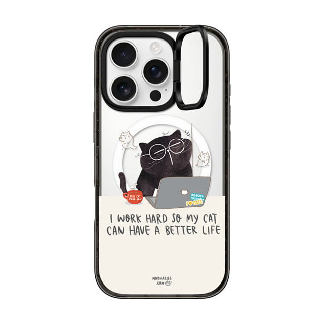 moonariesillo x CASETiFY iPhone 16 Pro Case ブラック インパクトリングスタンドケース MagSafe対応 I work hard so my cat can have a better life Mother's Day moonariesillo x CASETiFY iPhone 16 Pro Case ブラック インパクトリングスタンドケース MagSafe対応 I work hard so my cat can have a better life Mother's Day