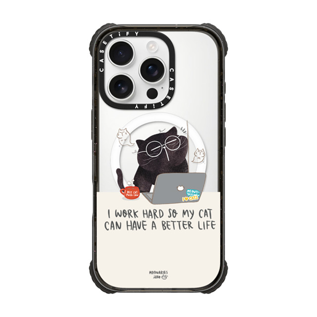 moonariesillo x CASETiFY iPhone 16 Pro Case ブラック ウルトラ インパクトケース MagSafe 対応 I work hard so my cat can have a better life Mother's Day moonariesillo x CASETiFY iPhone 16 Pro Case ブラック ウルトラ インパクトケース MagSafe 対応 I work hard so my cat can have a better life Mother's Day