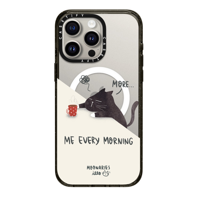 moonariesillo x CASETiFY iPhone 15 Pro Max ケース ブラック インパクトケース MagSafe対応 Me every morning by Moonaries illo