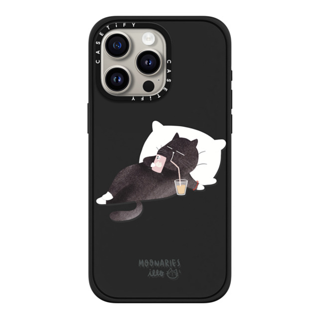 moonariesillo x CASETiFY iPhone 15 Pro Max ケース マットブラック インパクトケース MagSafe対応 Life after work by Moonaries illo