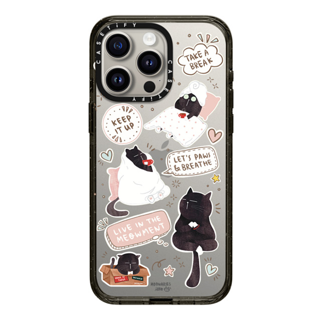 moonariesillo x CASETiFY iPhone 15 Pro Max ケース ブラック インパクトケース Self care is health care sticker case by Moonaries illo