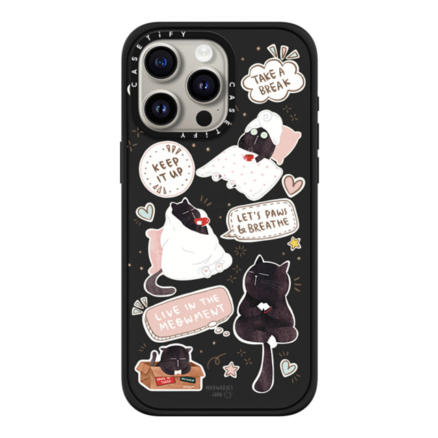 moonariesillo x CASETiFY iPhone 15 Pro Max ケース マットブラック インパクトケース MagSafe対応 Self care is health care sticker case by Moonaries illo