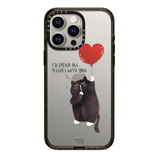 moonariesillo x CASETiFY iPhone 15 Pro Max ケース ブラック インパクトケース I'd spend all 9 lives with you by Moonaries illo