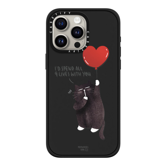 moonariesillo x CASETiFY iPhone 15 Pro Max ケース マットブラック インパクトケース MagSafe対応 I'd spend all 9 lives with you by Moonaries illo