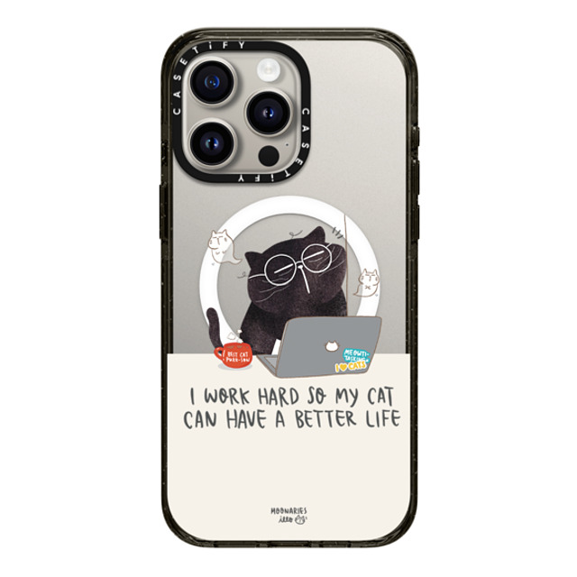 moonariesillo x CASETiFY iPhone 15 Pro Max Case ブラック インパクトケース MagSafe対応 I work hard so my cat can have a better life Mother's Day moonariesillo x CASETiFY iPhone 15 Pro Max Case ブラック インパクトケース MagSafe対応 I work hard so my cat can have a better life Mother's Day