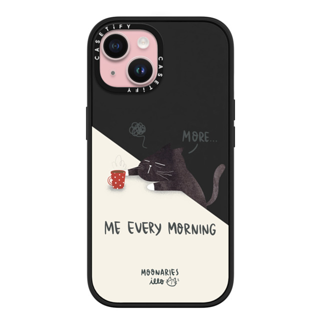 moonariesillo x CASETiFY iPhone 15 ケース マットブラック インパクトケース MagSafe対応 Me every morning by Moonaries illo