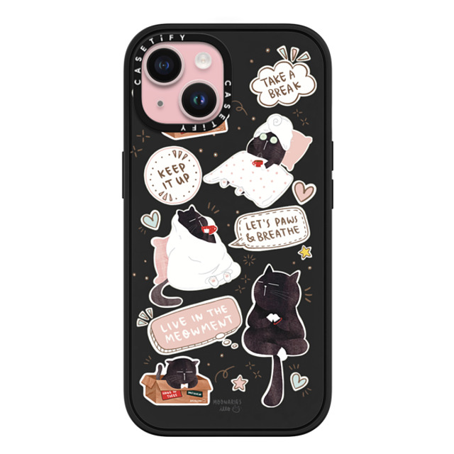 moonariesillo x CASETiFY iPhone 15 ケース マットブラック インパクトケース MagSafe対応 Self care is health care sticker case by Moonaries illo