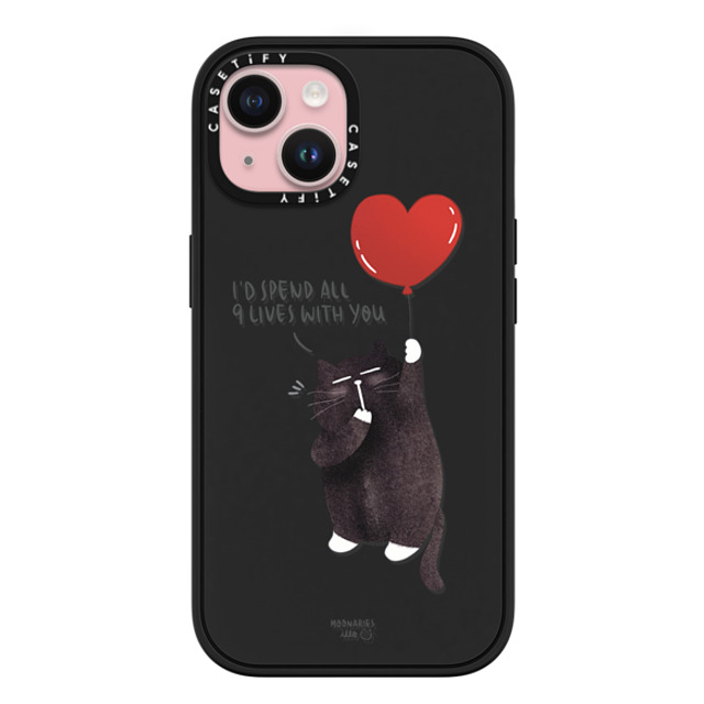 moonariesillo x CASETiFY iPhone 15 ケース マットブラック インパクトケース MagSafe対応 I'd spend all 9 lives with you by Moonaries illo