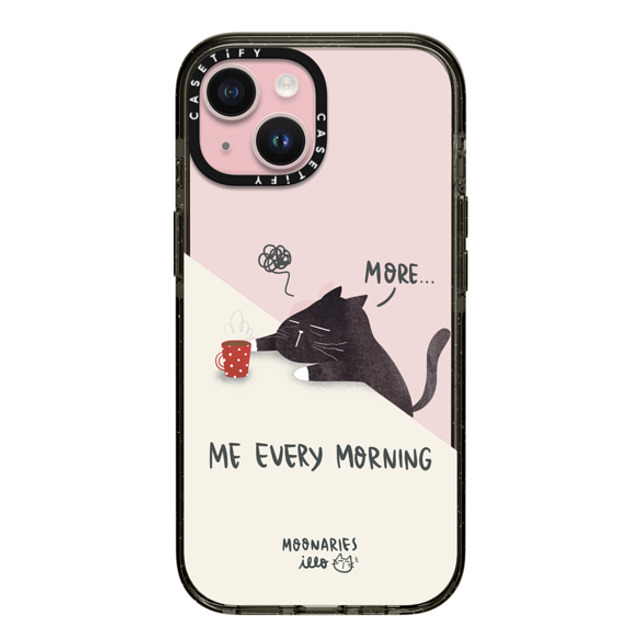 moonariesillo x CASETiFY iPhone 15 ケース ブラック インパクトケース Me every morning by Moonaries illo