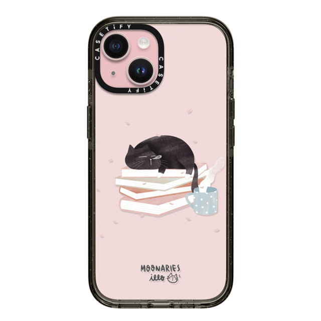 moonariesillo x CASETiFY iPhone 15 Case Cat,Animal ブラック インパクトケース Book cat by Moonaries illo Mother's Day moonariesillo x CASETiFY iPhone 15 Case Cat,Animal ブラック インパクトケース Book cat by Moonaries illo Mother's Day