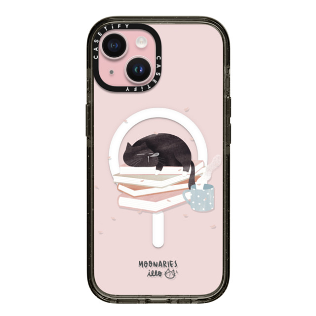 moonariesillo x CASETiFY iPhone 15 Case Cat,Animal ブラック インパクトケース MagSafe対応 Book cat by Moonaries illo Mother's Day moonariesillo x CASETiFY iPhone 15 Case Cat,Animal ブラック インパクトケース MagSafe対応 Book cat by Moonaries illo Mother's Day