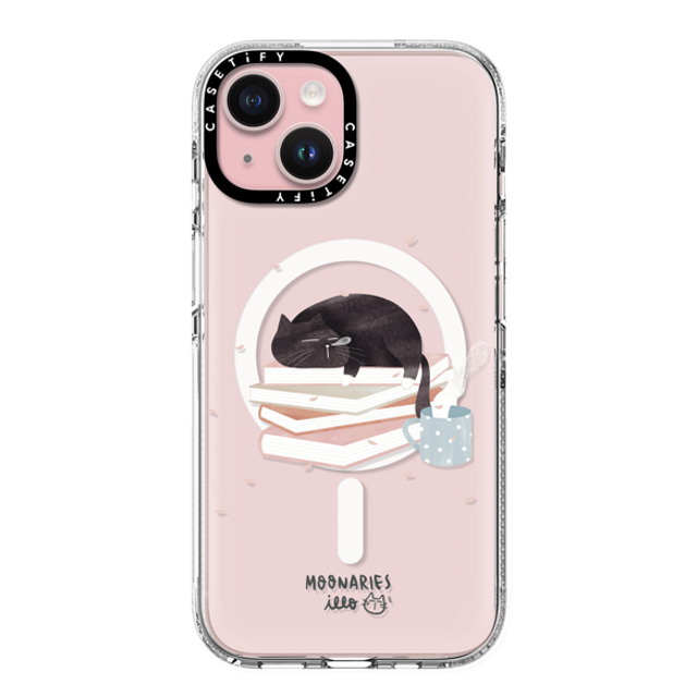 moonariesillo x CASETiFY iPhone 15 Case Cat,Animal クリア クリア ケース MagSafe対応 Book cat by Moonaries illo Mother's Day moonariesillo x CASETiFY iPhone 15 Case Cat,Animal クリア クリア ケース MagSafe対応 Book cat by Moonaries illo Mother's Day
