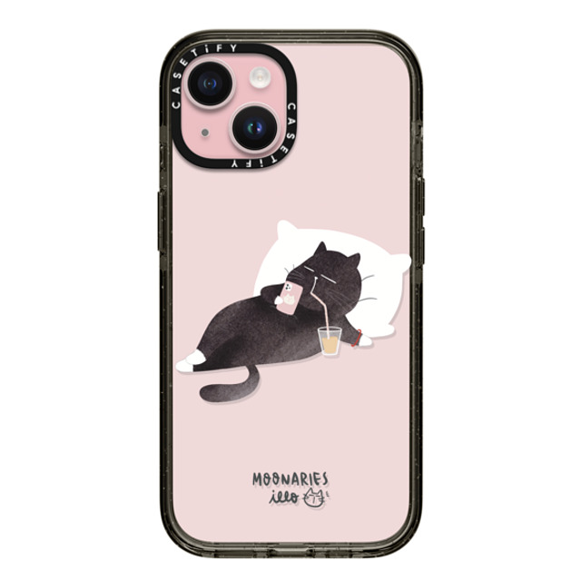 moonariesillo x CASETiFY iPhone 15 ケース ブラック インパクトケース Life after work by Moonaries illo