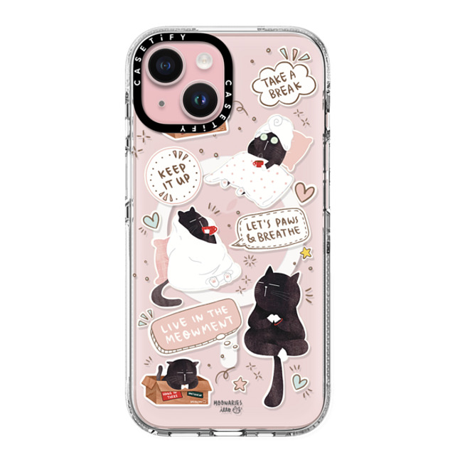 moonariesillo x CASETiFY iPhone 15 ケース クリア クリア ケース MagSafe対応 Self care is health care sticker case by Moonaries illo