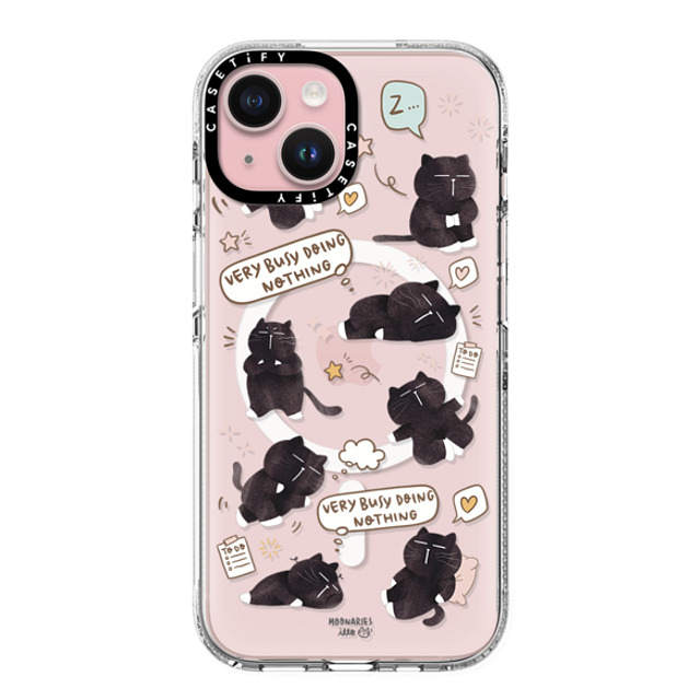 moonariesillo x CASETiFY iPhone 15 ケース クリア クリア ケース MagSafe対応 Very busy doing nothing pattern case by Moonaries illo