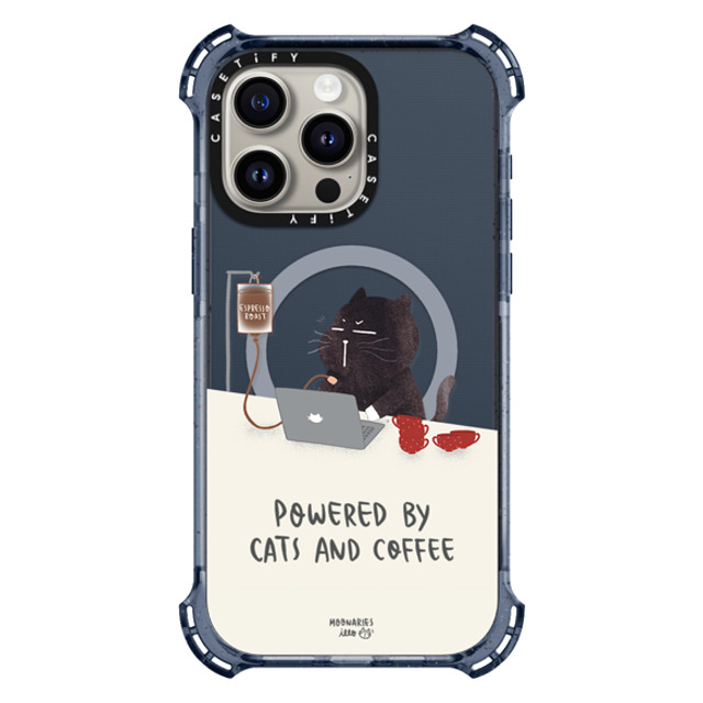 moonariesillo x CASETiFY iPhone 15 Pro Max Case Classic Blue バウンスケース Powered by cats and coffee by Moonaries illo moonariesillo x CASETiFY iPhone 15 Pro Max Case Classic Blue バウンスケース Powered by cats and coffee by Moonaries illo