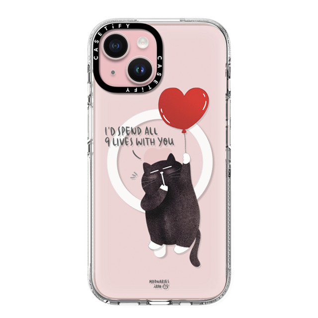 moonariesillo x CASETiFY iPhone 15 ケース クリア クリア ケース MagSafe対応 I'd spend all 9 lives with you by Moonaries illo