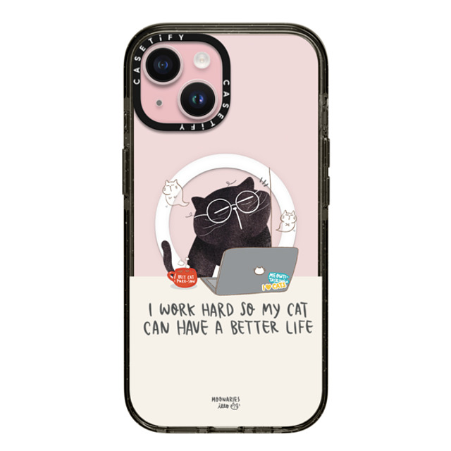 moonariesillo x CASETiFY iPhone 15 ケース ブラック インパクトケース MagSafe対応 I work hard so my cat can have a better life Father's Day moonariesillo x CASETiFY iPhone 15 ケース ブラック インパクトケース MagSafe対応 I work hard so my cat can have a better life Father's Day
