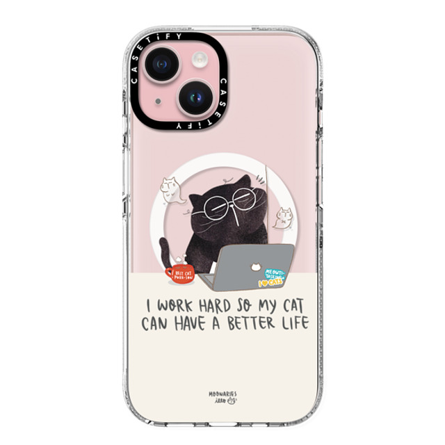 moonariesillo x CASETiFY iPhone 15 ケース クリア クリア ケース MagSafe対応 I work hard so my cat can have a better life Father's Day moonariesillo x CASETiFY iPhone 15 ケース クリア クリア ケース MagSafe対応 I work hard so my cat can have a better life Father's Day