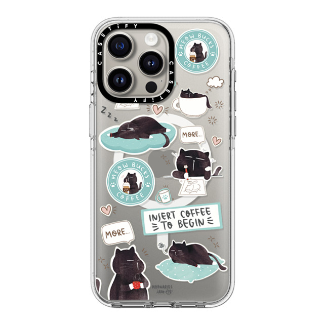 moonariesillo x CASETiFY iPhone 15 Pro Max ケース クリア クリア ケース MagSafe対応 Insert coffee to begin sticker case by Moonaries illo