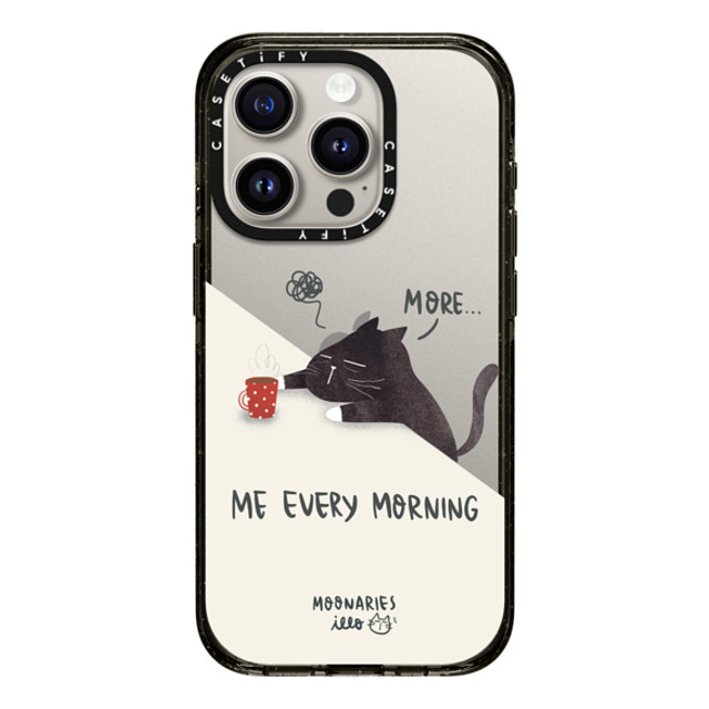 moonariesillo x CASETiFY iPhone 15 Pro ケース ブラック インパクトケース Me every morning by Moonaries illo