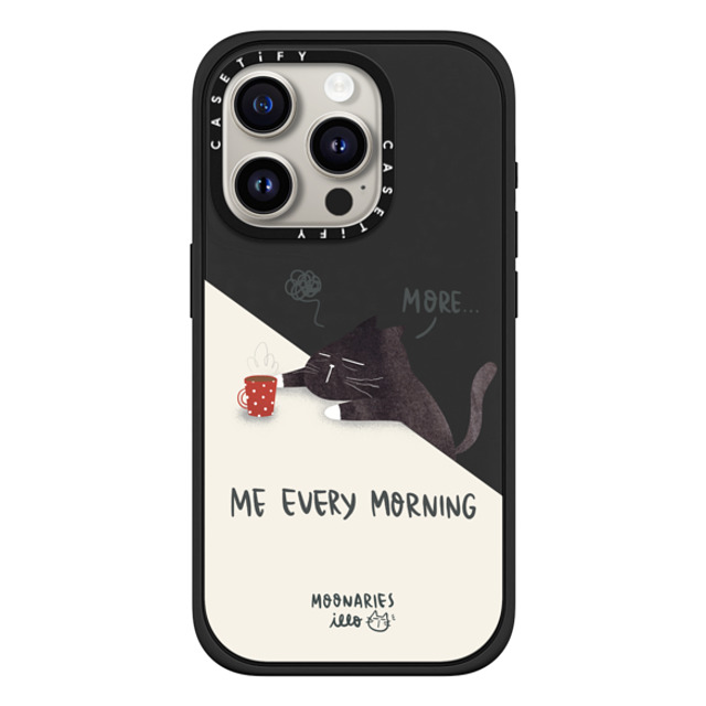 moonariesillo x CASETiFY iPhone 15 Pro ケース マットブラック インパクトケース MagSafe対応 Me every morning by Moonaries illo