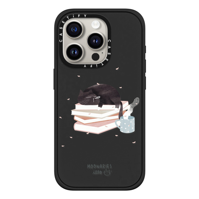 moonariesillo x CASETiFY iPhone 15 Pro Case Cat,Animal マットブラック インパクトケース MagSafe対応 Book cat by Moonaries illo Mother's Day moonariesillo x CASETiFY iPhone 15 Pro Case Cat,Animal マットブラック インパクトケース MagSafe対応 Book cat by Moonaries illo Mother's Day