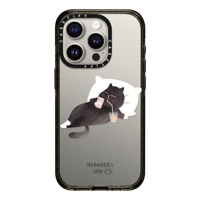 moonariesillo x CASETiFY iPhone 15 Pro ケース ブラック インパクトケース Life after work by Moonaries illo