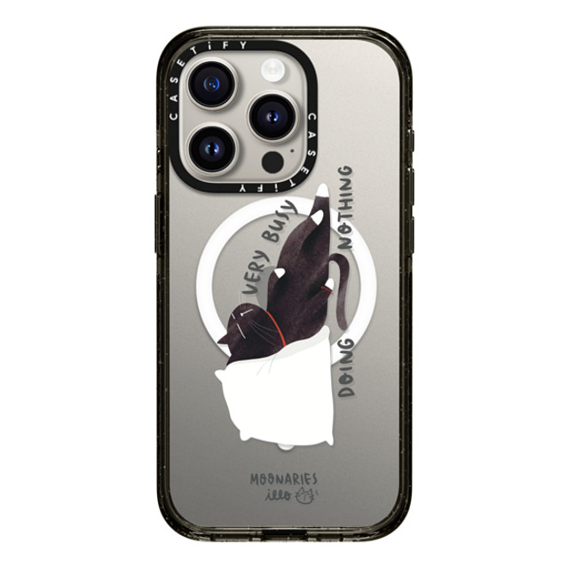 moonariesillo x CASETiFY iPhone 15 Pro Case Cat,Animal Black Impact Case MagSafe Compatible Very busy doing nothing by Moonaries illo Mother's Day moonariesillo x CASETiFY iPhone 15 Pro Case Cat,Animal Black Impact Case MagSafe Compatible Very busy doing nothing by Moonaries illo Mother's Day
