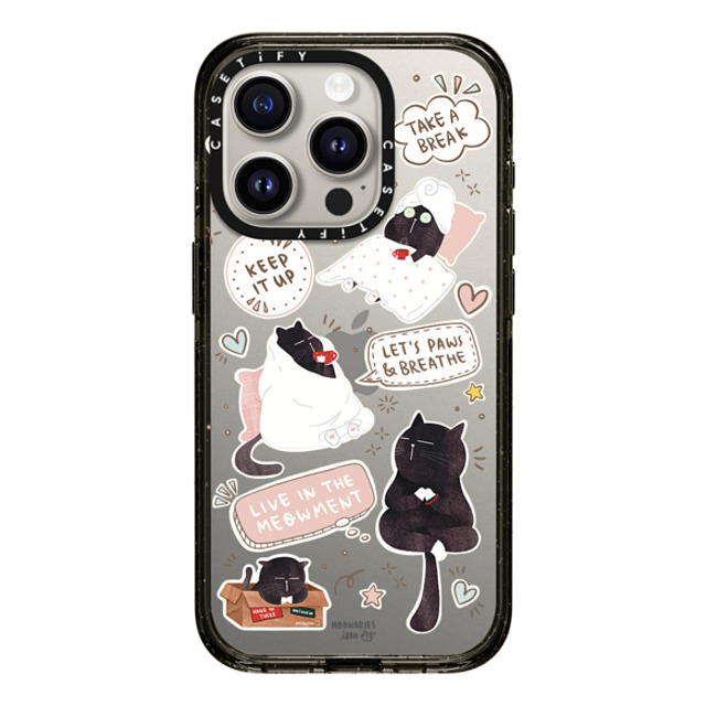 moonariesillo x CASETiFY iPhone 15 Pro ケース ブラック インパクトケース Self care is health care sticker case by Moonaries illo