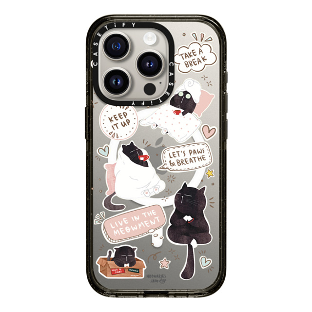 moonariesillo x CASETiFY iPhone 15 Pro ケース ブラック インパクトケース MagSafe対応 Self care is health care sticker case by Moonaries illo