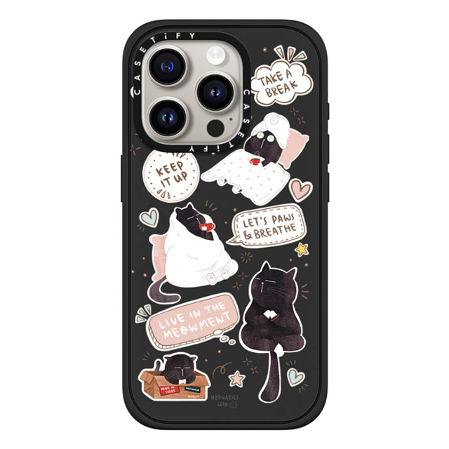 moonariesillo x CASETiFY iPhone 15 Pro ケース マットブラック インパクトケース MagSafe対応 Self care is health care sticker case by Moonaries illo